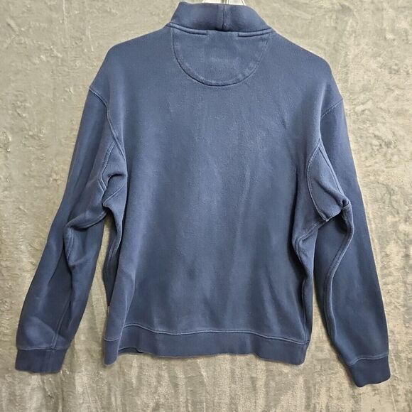 Duluth Trading Co 1/4 Zip Men's lg Pullover Knit Long Sleeve Sweater Navy Blue - Picture 9 of 11